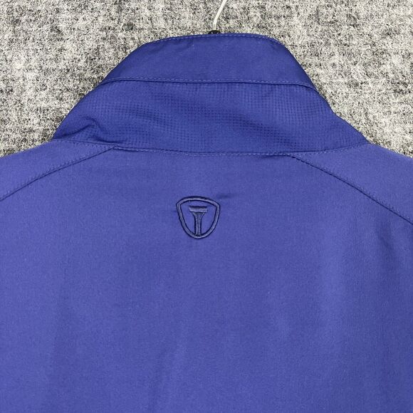 PRO TOUR WINDBREAKER MENS LARGE BLUE GOLFING POCKETS ELASTIC WAIST PERFORMANCE - Picture 8 of 13